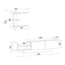 Σύνθεση τηλεόρασης Egemen Megapap χρώμα λευκό 180x32x40εκ.