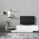 Σύνθεση τηλεόρασης Egemen Megapap χρώμα λευκό 180x32x40εκ.
