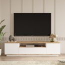 Έπιπλο τηλεόρασης Fedya Megapap χρώμα λευκό - sapphire oak 180x45x44,6εκ.