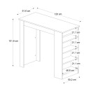 Τραπέζι μπαρ Monaco Megapap χρώμα λευκό - sapphire oak 120x51,6x101,8εκ.