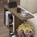 Τραπεζάκι βοηθητικό Homemania Megapap χρώμα ανοιχτό καρυδί 60x20x60εκ.