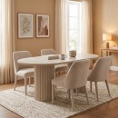 Τραπέζι Hazar Megapap Mdf χρώμα travertine - sandstone 180x90x77εκ.