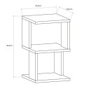 Κομοδίνο Carter Megapap χρώμα φυσικό οξιάς - λευκό 29,6x29,6x49,4εκ.