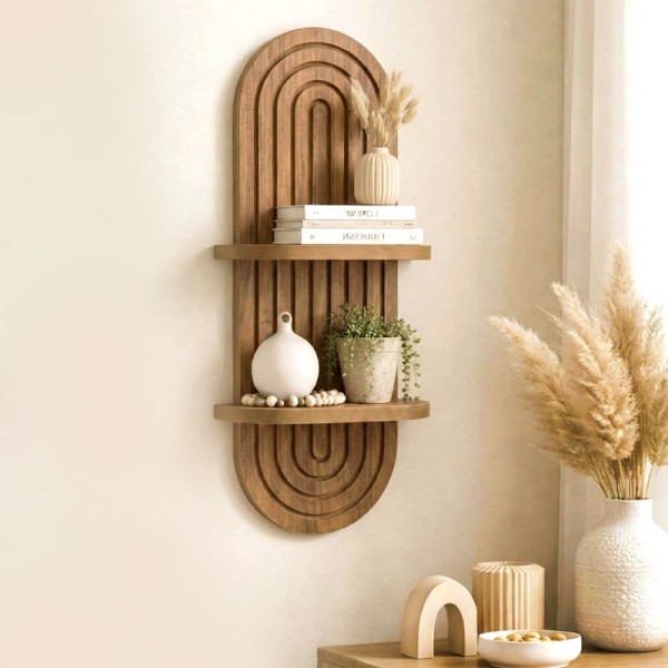 Ραφιέρα τοίχου Artwill Megapap Mdf χρώμα oak 26x13x70εκ.