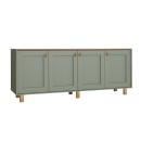 Μπουφές Bohemian Megapap χρώμα πράσινο - φυσικό οξιάς 180x40x75εκ.