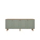 Μπουφές Bohemian Megapap χρώμα πράσινο - φυσικό οξιάς 180x40x75εκ.