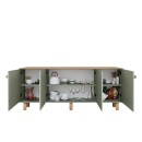 Μπουφές Bohemian Megapap χρώμα πράσινο - φυσικό οξιάς 180x40x75εκ.