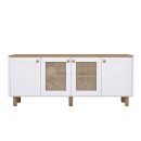 Μπουφές Bohemian Megapap χρώμα λευκό - φυσικό οξιάς 180x40x75εκ.