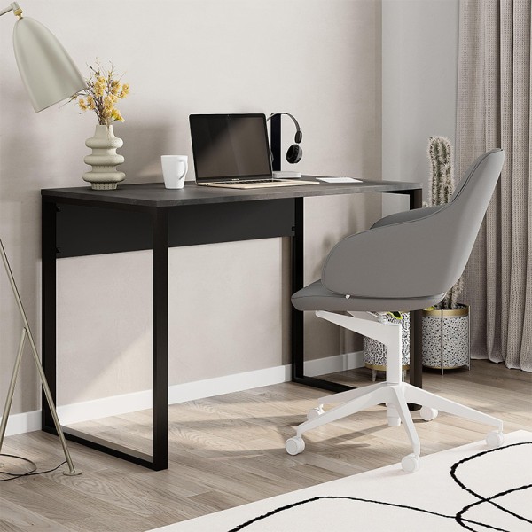 Γραφείο εργασίας Inna Megapap χρώμα γκρι ρετρό - silky black 100x60x75εκ.