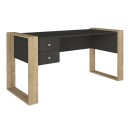 Γραφείο εργασίας Fernando Megapap χρώμα ανθρακί - sapphire oak 158,4x60x72,2εκ.