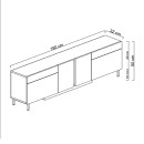 Έπιπλο τηλεόρασης Arlen Megapap με Led Rgb χρώμα λευκό 180x32x50εκ.