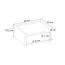 Κομοδίνο επιτοίχιο Brisa Megapap χρώμα καρυδί Ud 42x35x18,2εκ.