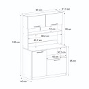 Έπιπλο κουζίνας Tuco 2 Megapap χρώμα sapphire oak 90x40x180εκ.
