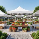 Κιόσκι - Gazebo Bari Megapap πτυσσόμενο μεταλλικός σκελετός - αδιάβροχο ύφασμα χρώμα λευκό 3x3x3,10m.
