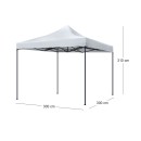 Κιόσκι - Gazebo Bari Megapap πτυσσόμενο μεταλλικός σκελετός - αδιάβροχο ύφασμα χρώμα λευκό 3x3x3,10m.