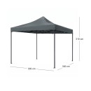 Κιόσκι - Gazebo Bari Megapap πτυσσόμενο μεταλλικός σκελετός - αδιάβροχο ύφασμα χρώμα γκρι 3x3x3,10m.
