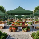 Κιόσκι - Gazebo Bari Megapap πτυσσόμενο μεταλλικός σκελετός - αδιάβροχο ύφασμα χρώμα πράσινο 3x3x3,10m.
