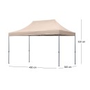 Κιόσκι - Gazebo Bari Megapap πτυσσόμενο μεταλλικός σκελετός - αδιάβροχο ύφασμα χρώμα της άμμου 3x4,5x3,20m.