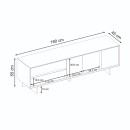 Έπιπλο τηλεόρασης Capri Megapap χρώμα sapphire oak 180x45x55εκ.