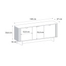 Μπουφές Bohema Megapap χρώμα ivory - sepet oak 180x47x76,6εκ.