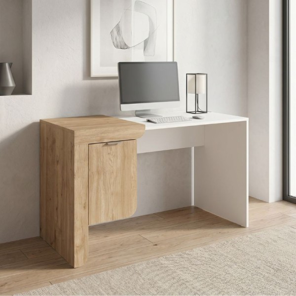 Γραφείο εργασίας Dario Megapap χρώμα sepet oak - λευκό 120x60x73,2εκ.