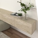 Έπιπλο τηλεόρασης επιτοίχιο Damla Megapap με LED χρώμα travertine 180x29,5x29,5εκ.