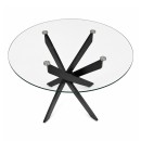 Τραπέζι Aldo Megapap γυαλί - μεταλλικά μαύρα πόδια Ø100x75,5εκ.