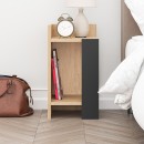 Κομοδίνο Elos Megapap αριστερό χρώμα saphhire oak - silky black 30x31,7x55εκ.
