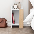 Κομοδίνο Elos Megapap αριστερό χρώμα λευκό - saphhire oak 30x31,7x55εκ.