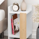 Κομοδίνο Elos Megapap αριστερό χρώμα λευκό - saphhire oak 30x31,7x55εκ.