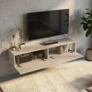 Έπιπλο τηλεόρασης επιτοίχιο Aristo Megapap με LED χρώμα travertine 135x31,6x25εκ.