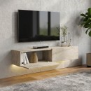 Έπιπλο τηλεόρασης επιτοίχιο Aristo Megapap με LED χρώμα travertine 135x31,6x25εκ.