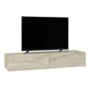 Έπιπλο τηλεόρασης επιτοίχιο Aristo Megapap με LED χρώμα travertine 135x31,6x25εκ.