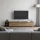 Έπιπλο τηλεόρασης Enstey Megapap επεκτεινόμενο χρώμα μαύρο - καρυδί 260x41,8x33,5εκ.