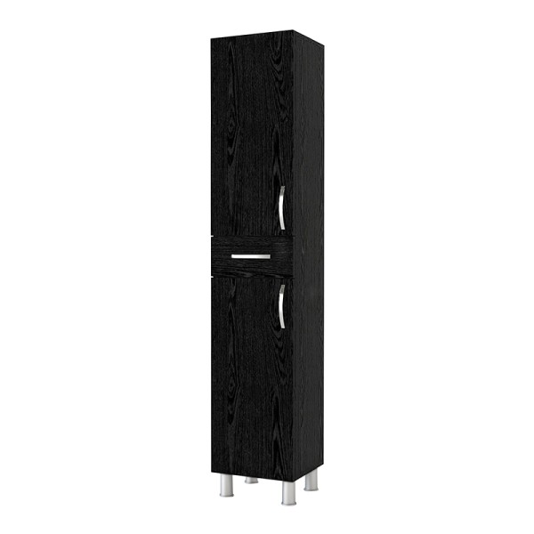 Ντουλάπι κουζίνας - μπάνιου Selina Megapap χρώμα sencron black 35x31x179εκ.