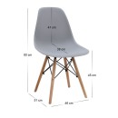 Σετ τραπεζαρία 5τμχ Allos - Nova Megapap χρώμα sapphire oak - γκρι 75x75x77εκ.