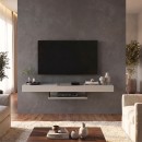 Έπιπλο τηλεόρασης επιτοίχιο Albares Megapap με LED χρώμα sandstone 150x29,6x22εκ.