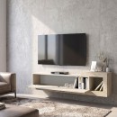 Έπιπλο τηλεόρασης επιτοίχιο Volare Megapap χρώμα sandstone - travertine 150x29,6x38,6εκ.