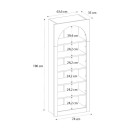 Βιβλιοθήκη Voila Megapap χρώμα sepet oak 74x35x180εκ.