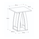 Τραπεζάκι βοηθητικό - Κομοδίνο Deros Megapap χρώμα travertine 45x45x56εκ.