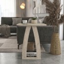 Τραπεζάκι βοηθητικό - Κομοδίνο Deros Megapap χρώμα travertine 45x45x56εκ.