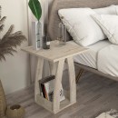 Τραπεζάκι βοηθητικό - Κομοδίνο Deros Megapap χρώμα travertine 45x45x56εκ.