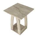 Τραπεζάκι βοηθητικό - Κομοδίνο Deros Megapap χρώμα travertine 45x45x56εκ.