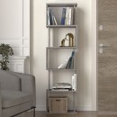 Βιβλιοθήκη Alvina Megapap χρώμα γκρι σκυροδέματος 45x19,6x158,8εκ.