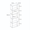 Βιβλιοθήκη Alvina Megapap χρώμα γκρι σκυροδέματος 45x19,6x158,8εκ.