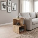 Κομοδίνο - Τραπεζάκι βοηθητικό Entiero Megapap χρώμα sapphire oak 39,8x35x54,6εκ.