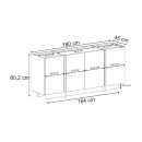 Μπουφές Dorma Megapap χρώμα καρυδί milano 180x45x80,2εκ.