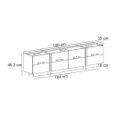 Έπιπλο τηλεόρασης Lowen Megapap χρώμα travertine 180x35x46,2εκ.