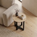 Τραπεζάκι βοηθητικό Mesa Megapap χρώμα sapphire oak Ø45x50εκ.