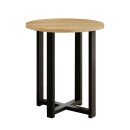 Τραπεζάκι βοηθητικό Mesa Megapap χρώμα sapphire oak Ø45x50εκ.